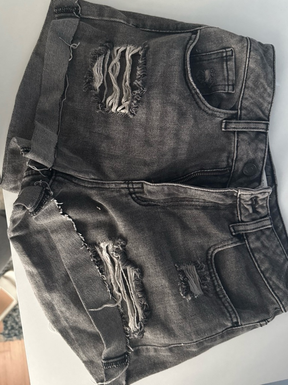 PacSun Women's Distressed Gray Denim Jean Shorts